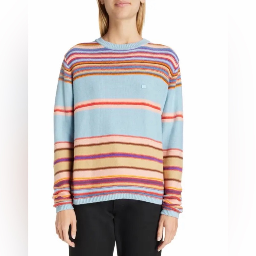 Acne Studios Kenzil Face Patch Cotton Stripe Sweater
Preloved condition M-L